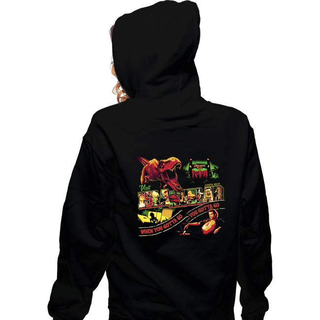 Sold_Out_Shirts Zippered Hoodies, Unisex / Small / Black Visit Isla Nublar