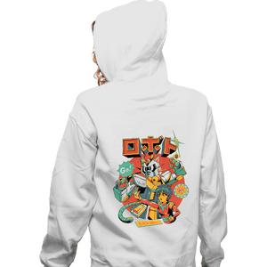 Daily_Deal_Shirts Zippered Hoodies, Unisex / Small / White Neko Roboto