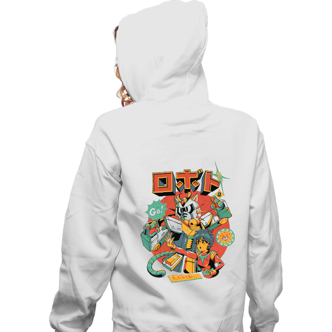 Daily_Deal_Shirts Zippered Hoodies, Unisex / Small / White Neko Roboto