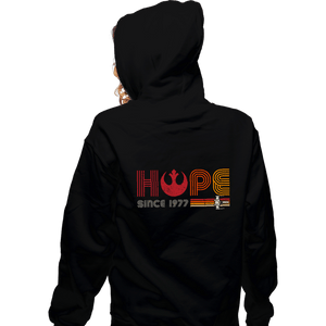 Daily_Deal_Shirts Zippered Hoodies, Unisex / Small / Black Hope Since 1977