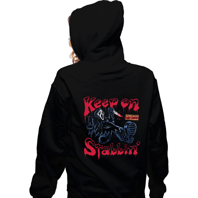 Secret_Shirts Zippered Hoodies, Unisex / Small / Black Keep On Stabbin' Ghost