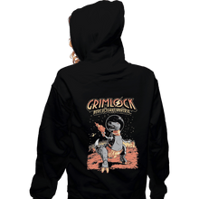 Load image into Gallery viewer, Shirts Zippered Hoodies, Unisex / Small / Black Space Pulp Robot Dinosaur Hero
