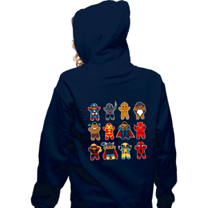Daily_Deal_Shirts Zippered Hoodies, Unisex / Small / Navy Ginger Heroes