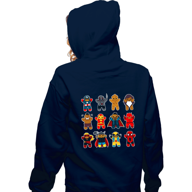 Daily_Deal_Shirts Zippered Hoodies, Unisex / Small / Navy Ginger Heroes