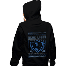 Load image into Gallery viewer, Shirts Zippered Hoodies, Unisex / Small / Black Blue Lions
