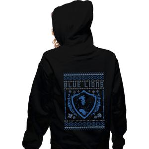 Shirts Zippered Hoodies, Unisex / Small / Black Blue Lions