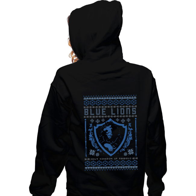 Shirts Zippered Hoodies, Unisex / Small / Black Blue Lions