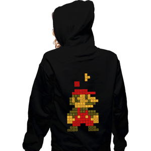 Daily_Deal_Shirts Zippered Hoodies, Unisex / Small / Black Retro Puzzle