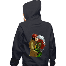 Load image into Gallery viewer, Daily_Deal_Shirts Zippered Hoodies, Unisex / Small / Dark Heather Rogue And Gambit Kiss
