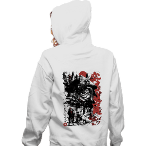 Daily_Deal_Shirts Zippered Hoodies, Unisex / Small / White Trooper Samurai