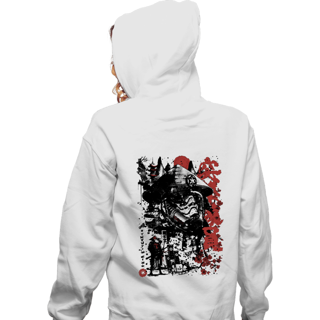 Daily_Deal_Shirts Zippered Hoodies, Unisex / Small / White Trooper Samurai