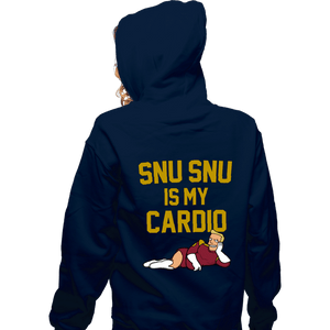 Shirts Zippered Hoodies, Unisex / Small / Navy Snu Snu Is My Cardio