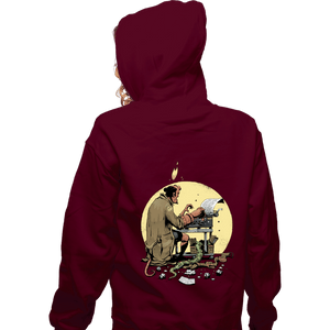 Daily_Deal_Shirts Zippered Hoodies, Unisex / Small / Maroon Hellboy's Report