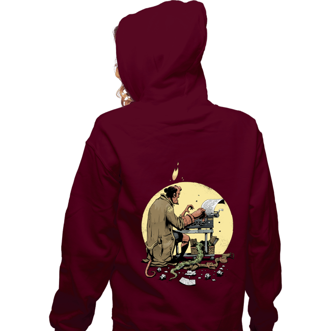 Daily_Deal_Shirts Zippered Hoodies, Unisex / Small / Maroon Hellboy's Report
