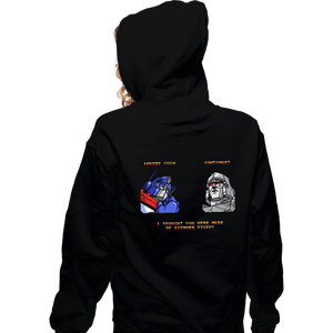 Daily_Deal_Shirts Zippered Hoodies, Unisex / Small / Black Cybertron Fighter