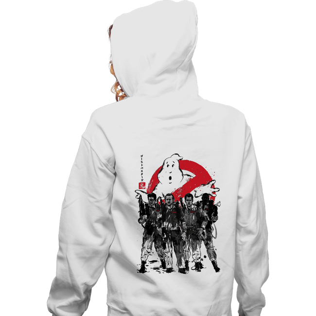 Daily_Deal_Shirts Zippered Hoodies, Unisex / Small / White Ghostbusters Sumi-e