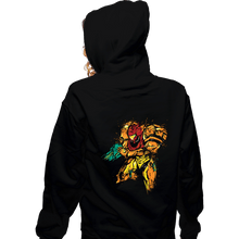 Load image into Gallery viewer, Shirts Zippered Hoodies, Unisex / Small / Black Metroid - Galactic Bounty Hunter
