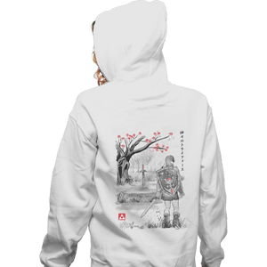 Shirts Zippered Hoodies, Unisex / Small / White A Link To The Sumi-e