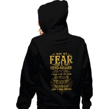 Load image into Gallery viewer, Daily_Deal_Shirts Zippered Hoodies, Unisex / Small / Black Fear Is The Mind-Killer
