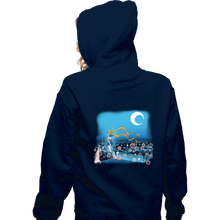 Load image into Gallery viewer, Daily_Deal_Shirts Zippered Hoodies, Unisex / Small / Navy Fighting Evil By Moonlight
