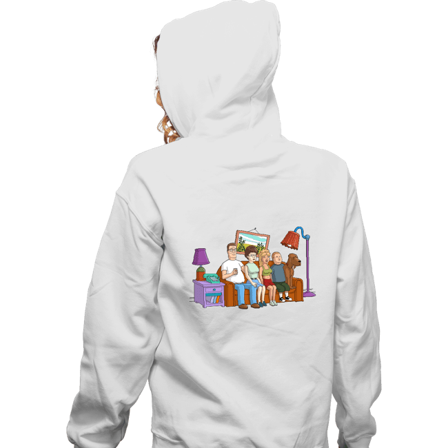 Secret_Shirts Zippered Hoodies, Unisex / Small / White King Of The Hill Couch