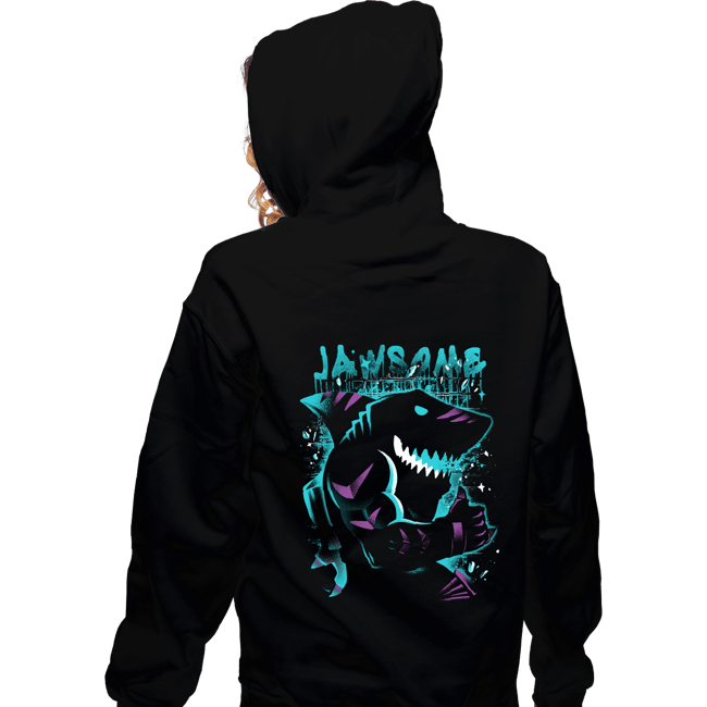 Daily_Deal_Shirts Zippered Hoodies, Unisex / Small / Black Extreme Tiger Shark