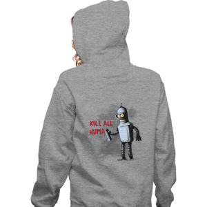 Shirts Zippered Hoodies, Unisex / Small / Sports Grey Kill All Humans