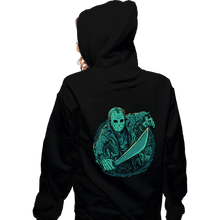 Load image into Gallery viewer, Daily_Deal_Shirts Zippered Hoodies, Unisex / Small / Black The Crystal Lake Slasher
