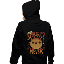 Load image into Gallery viewer, Shirts Zippered Hoodies, Unisex / Small / Black Sarcastic Cat
