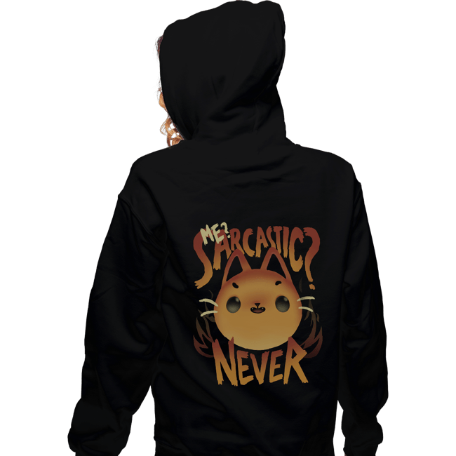 Shirts Zippered Hoodies, Unisex / Small / Black Sarcastic Cat