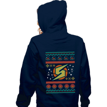 Load image into Gallery viewer, Secret_Shirts Zippered Hoodies, Unisex / Small / Navy Ugly Metroid
