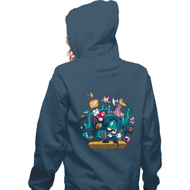 Daily_Deal_Shirts Zippered Hoodies, Unisex / Small / Indigo Blue The Plumber Brothers