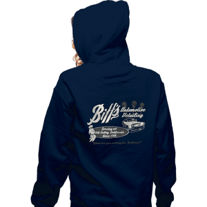 Daily_Deal_Shirts Zippered Hoodies, Unisex / Small / Navy Biff's Auto Detailing