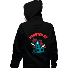 Load image into Gallery viewer, Secret_Shirts Zippered Hoodies, Unisex / Small / Black Haunted AF

