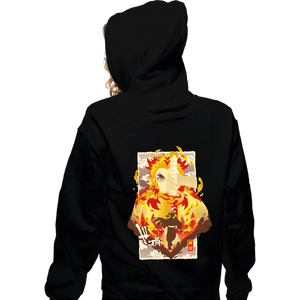 Shirts Zippered Hoodies, Unisex / Small / Black Flame Kyojuro