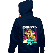 Load image into Gallery viewer, Daily_Deal_Shirts Zippered Hoodies, Unisex / Small / Navy Ninja Trouble
