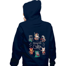 Load image into Gallery viewer, Secret_Shirts Zippered Hoodies, Unisex / Small / Navy Dungeon Cats 2nd Edition

