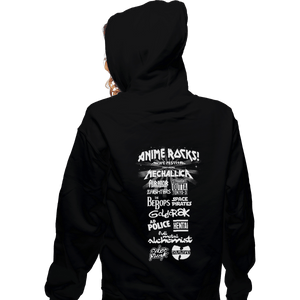 Secret_Shirts Zippered Hoodies, Unisex / Small / Black Anime Rocks