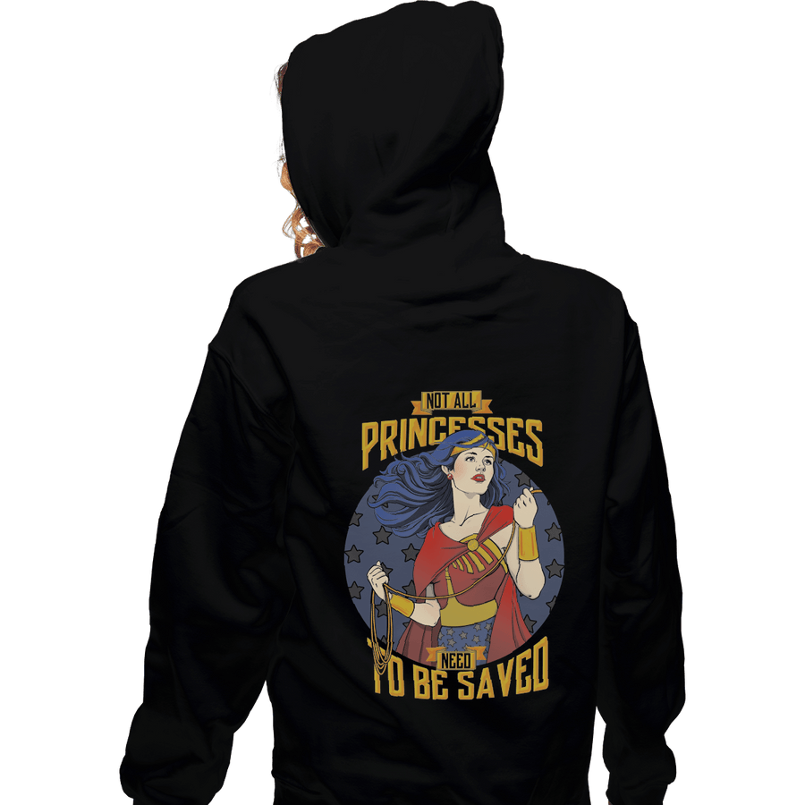 Shirts Zippered Hoodies, Unisex / Small / Black Not All Princesses Need to Be Saved