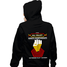 Load image into Gallery viewer, Daily_Deal_Shirts Zippered Hoodies, Unisex / Small / Black All Valley Karate
