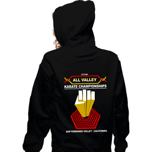 Daily_Deal_Shirts Zippered Hoodies, Unisex / Small / Black All Valley Karate