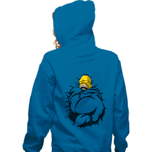 Load image into Gallery viewer, Daily_Deal_Shirts Zippered Hoodies, Unisex / Small / Royal Blue Big Toasty Cinnamon Bun
