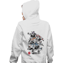 Load image into Gallery viewer, Daily_Deal_Shirts Zippered Hoodies, Unisex / Small / White Ninja Turtles Sumi-e
