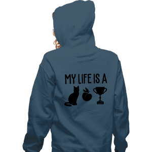 Secret_Shirts Zippered Hoodies, Unisex / Small / Indigo Blue Cat Butt Trophy