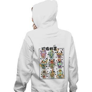 Daily_Deal_Shirts Zippered Hoodies, Unisex / Small / White Bubble Tea Nerd
