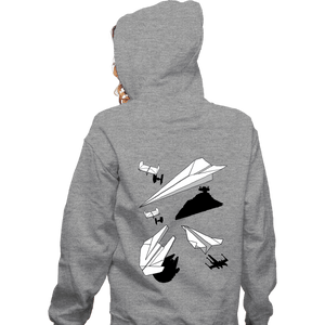 Daily_Deal_Shirts Zippered Hoodies, Unisex / Small / Sports Grey Paper Wars