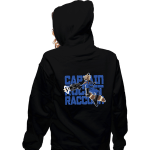Secret_Shirts Zippered Hoodies, Unisex / Small / Black Captain Rocket Raccoon