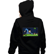 Load image into Gallery viewer, Daily_Deal_Shirts Zippered Hoodies, Unisex / Small / Black Vulcan Snooker Player
