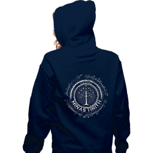 Shirts Zippered Hoodies, Unisex / Small / Navy Minas Tirith