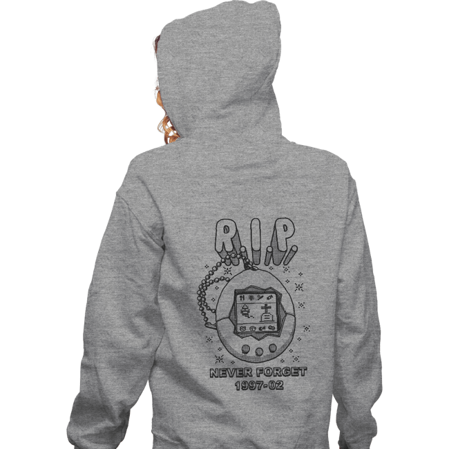 Secret_Shirts Zippered Hoodies, Unisex / Small / Sports Grey RIP Tamagotchi
